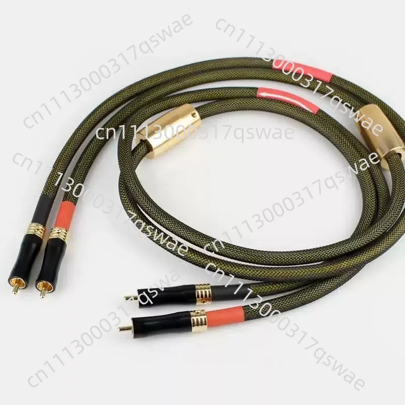 Silver Plated Purple Copper 2RCA HiFi Audio Signal Cable for Subwoofer and Speaker