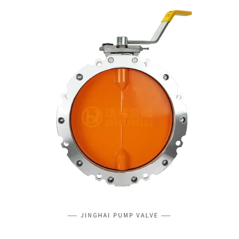1PCS Mixing plant cement tank turbine butterfly valve handle powder discharge single double flange manual dust butterfly valve