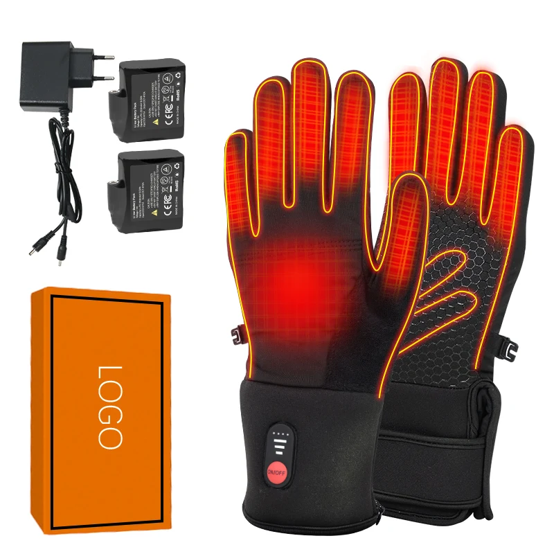 7.4V Rechargeable Battery Electric Heating Thin Gloves Flexible Ultrathin Touchscreen Heated Glove Liners