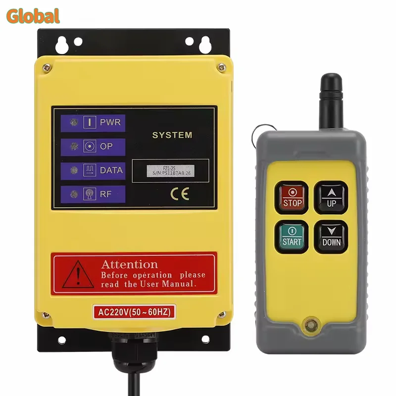 F21-2S 2 buttons singIe speed industrial Wireless Radio Crane Remote Control switches Hoist track crane Lift controller