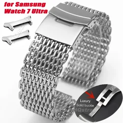 Mesh Stainless Steel Strap for Samsung Galaxy Watch 7 Ultra 47mm Luxury Wristband Men Business Straps Galaxy Watch Ultra Band