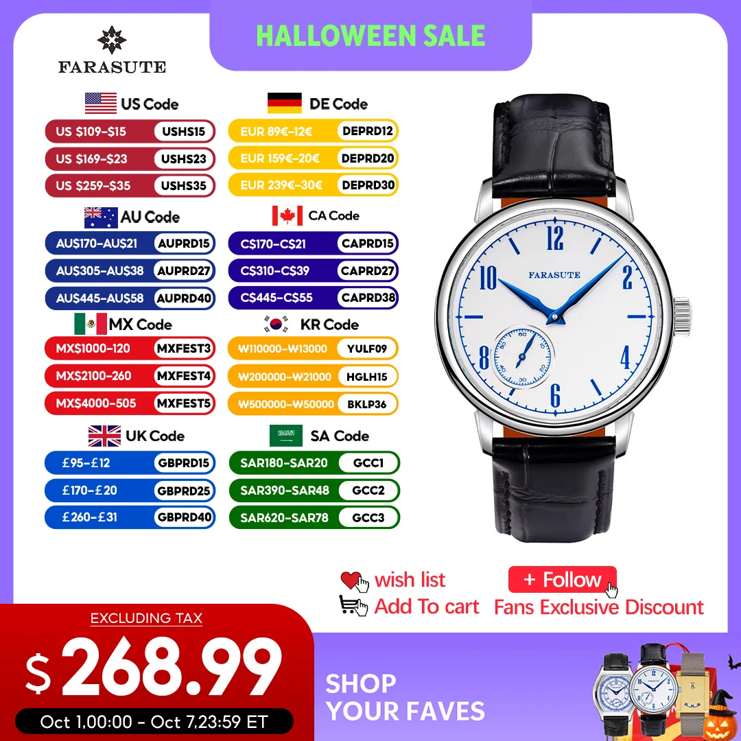 FARASUTE 2026 New 80 Hours Power Reserve Manual Mechanical Wristwatch Men Luxury Sapphire Crystal Machinery Watches Male Reloj