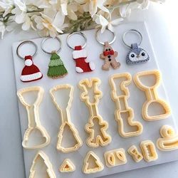 Soft Trapezium Keyring Cutter / Christmas Polymer Clay Cutters /Earring Making Clay Tools Keyring Stitch Keychain Cutters