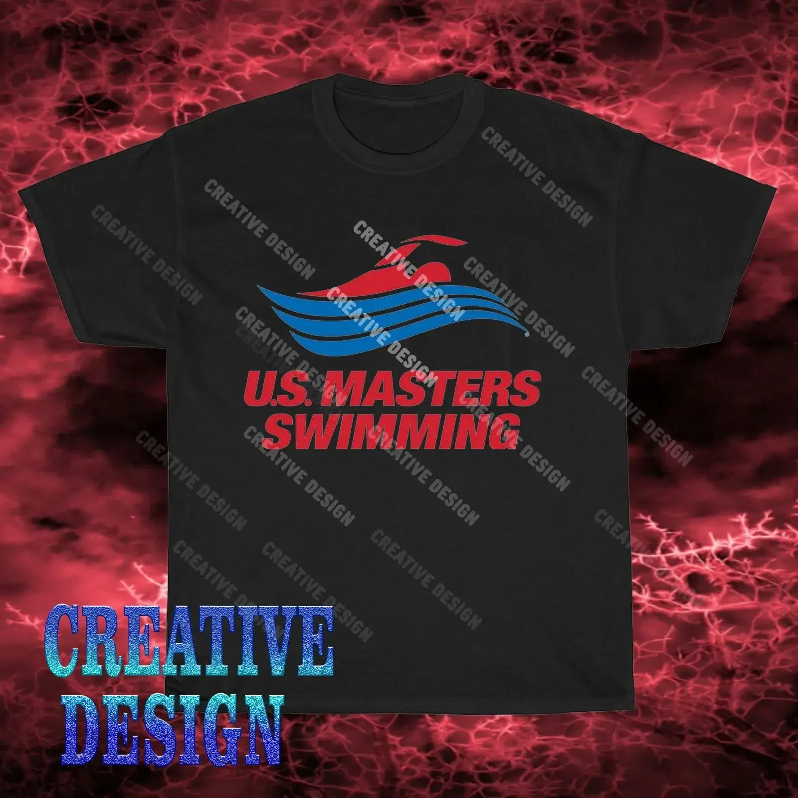 NEW US Masters Swimming Launches Exclusive Workout Library Logo Funny Size S 5XL Image 1 of 3 vintage Washed Breathable
