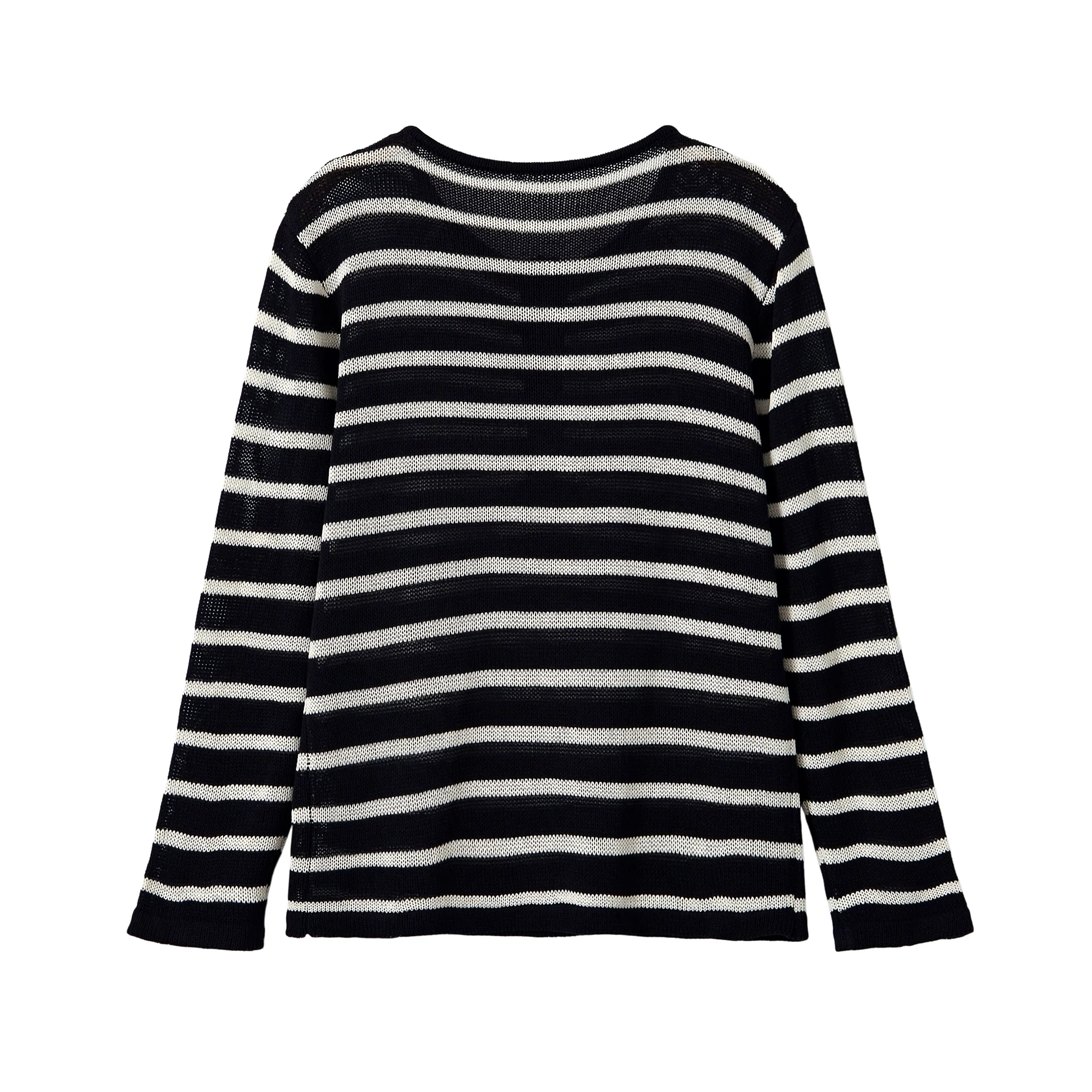 Chic Striped Autumn Fashion 2026 Woman Knitwear Buttons Office Lady Elegant Shirts Modern Loose Female Streetwear Tops