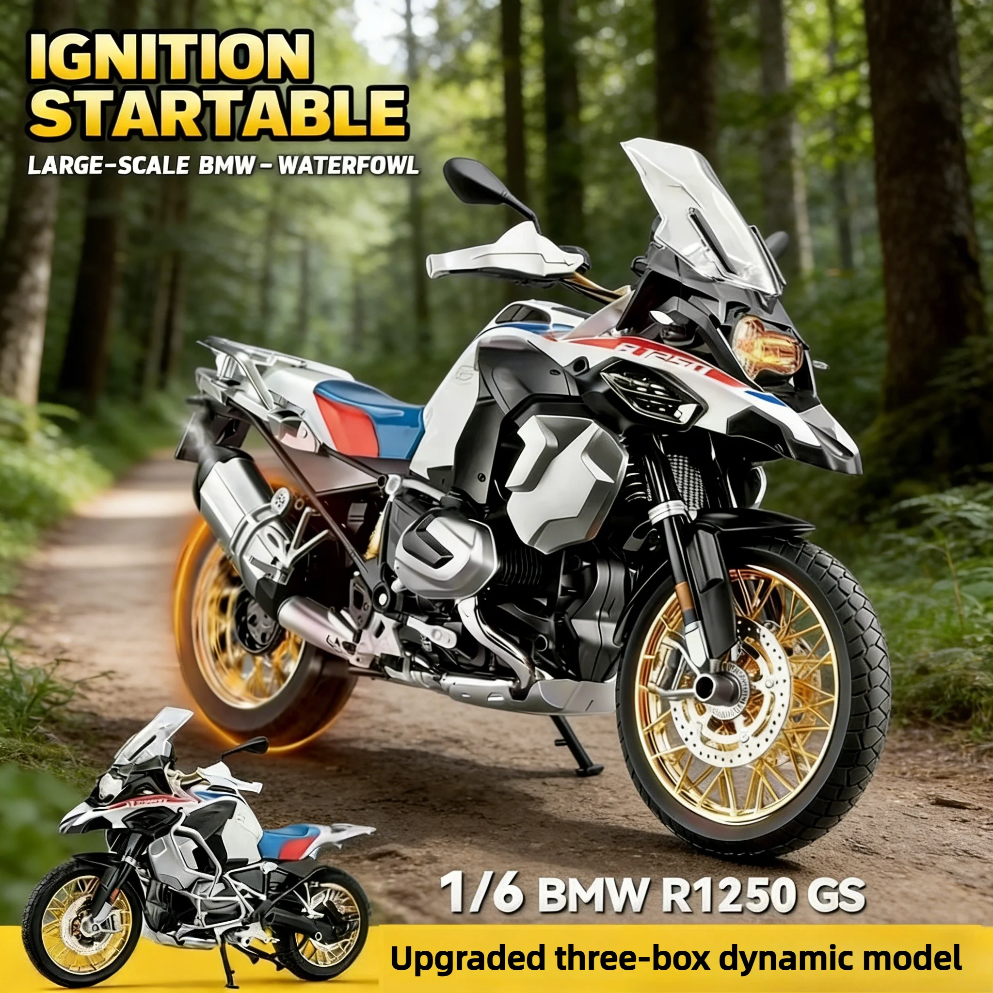 

Spray 1:6 For BMW R1250 GS Alloy Super Motorcycle Model Diecast Toy Vehicle Boyfriend Holiday Gift Collection Miniature Voiture