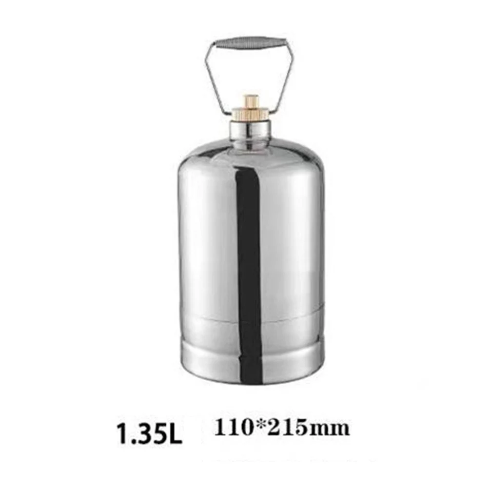 

304 Stainless Steel Camping Gas Tank Outdoor Activities Double Valve Switch Easy Storage Various Sizes Available