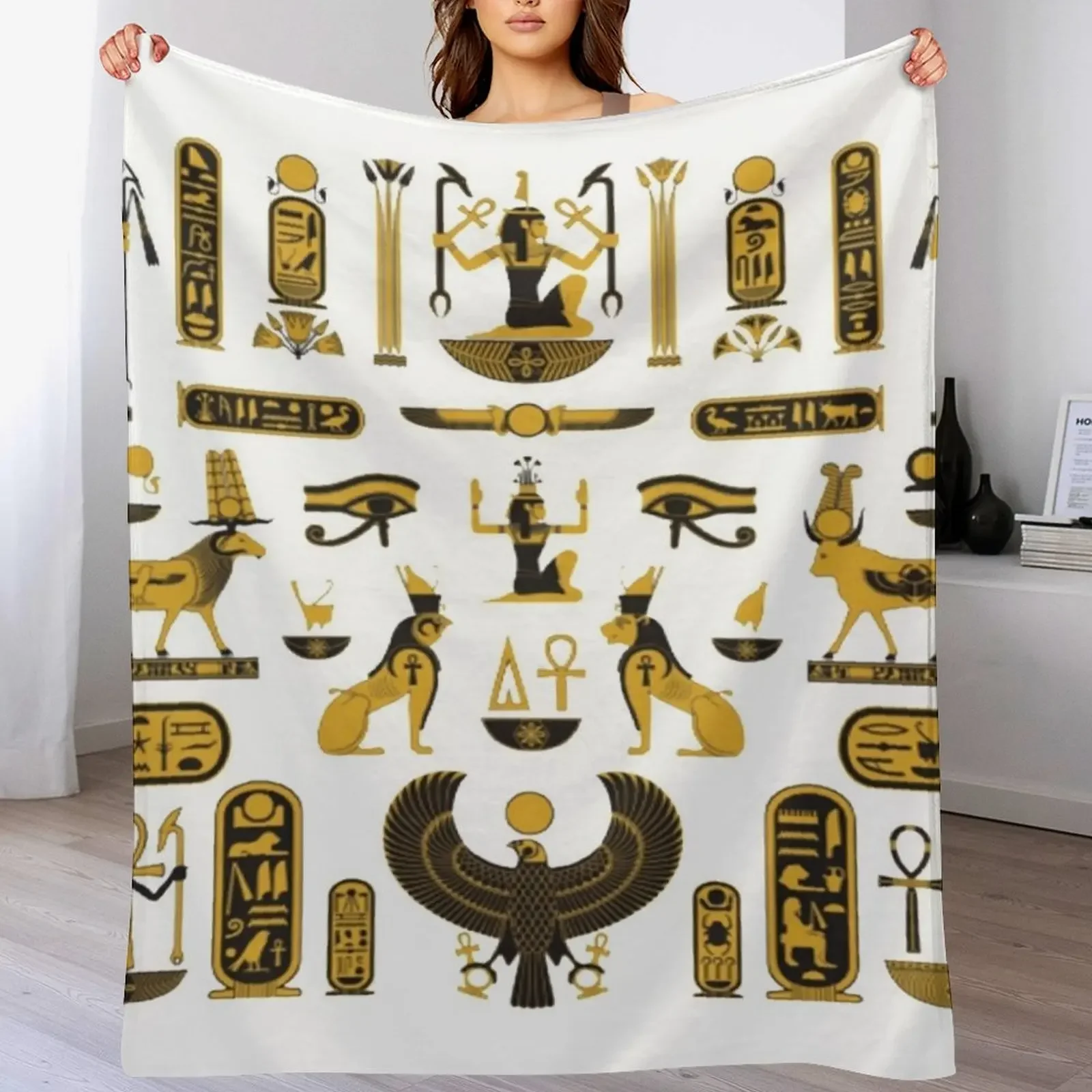 

Ancient Egyptian symbols Throw Blanket Sofas Extra Large Throw Decorative Throw For Decorative Sofa Blankets