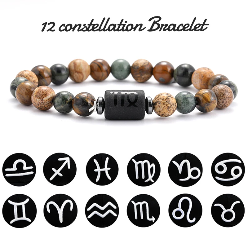 

12 zodiac signs Bracelets Capricorn Taurus Cancer Virgo Pisces Bracelets Ladies Men Couples Friendship Jewelry Gift Bracelets