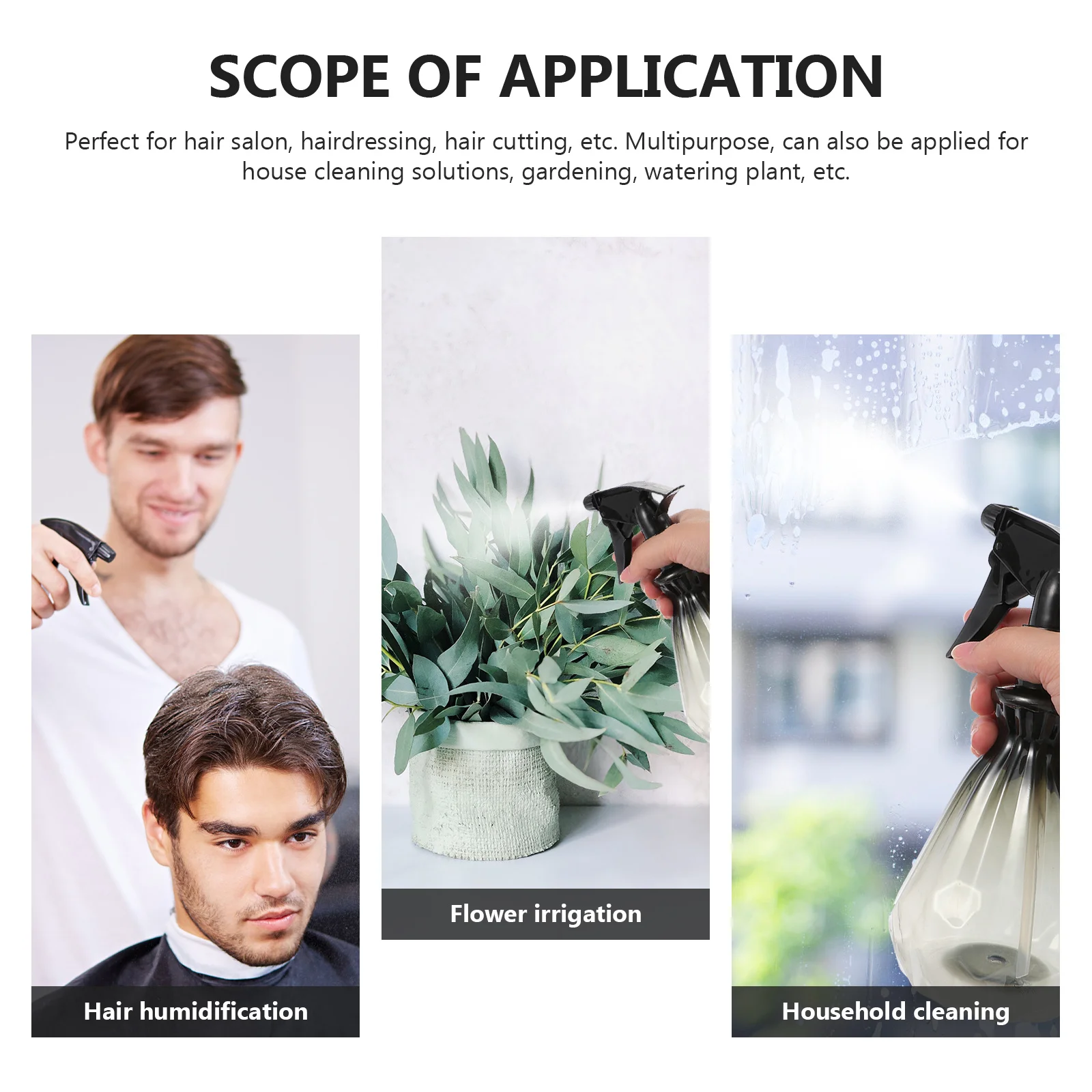 

5Pcs Watering Spray Bottle Fine Mist Spray Head Portable Hairdressing Salon Tool for Hair Styling Plant Watering Gardening