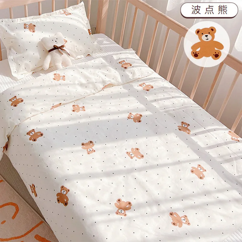 Nette Cartoon Babybett Quilt Abdeckungen Für Neugeborene Kleinkinder Kleinkinder Kinder Krippe Bettbezug Fall Baumwolle Vier Jahreszeiten Kinder Bettwäsche