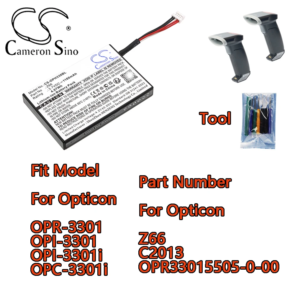 Cameron Sino 1100Mah Barcode Scanner Battery For Opticon OPR-3301 OPI-3301 Opi-…