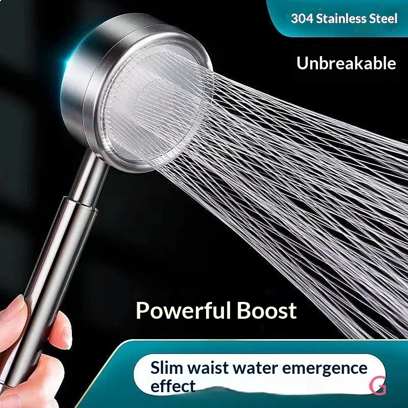 304 Stainless Steel Shower Head Set High Pressure Handheld Rainfall with Hose