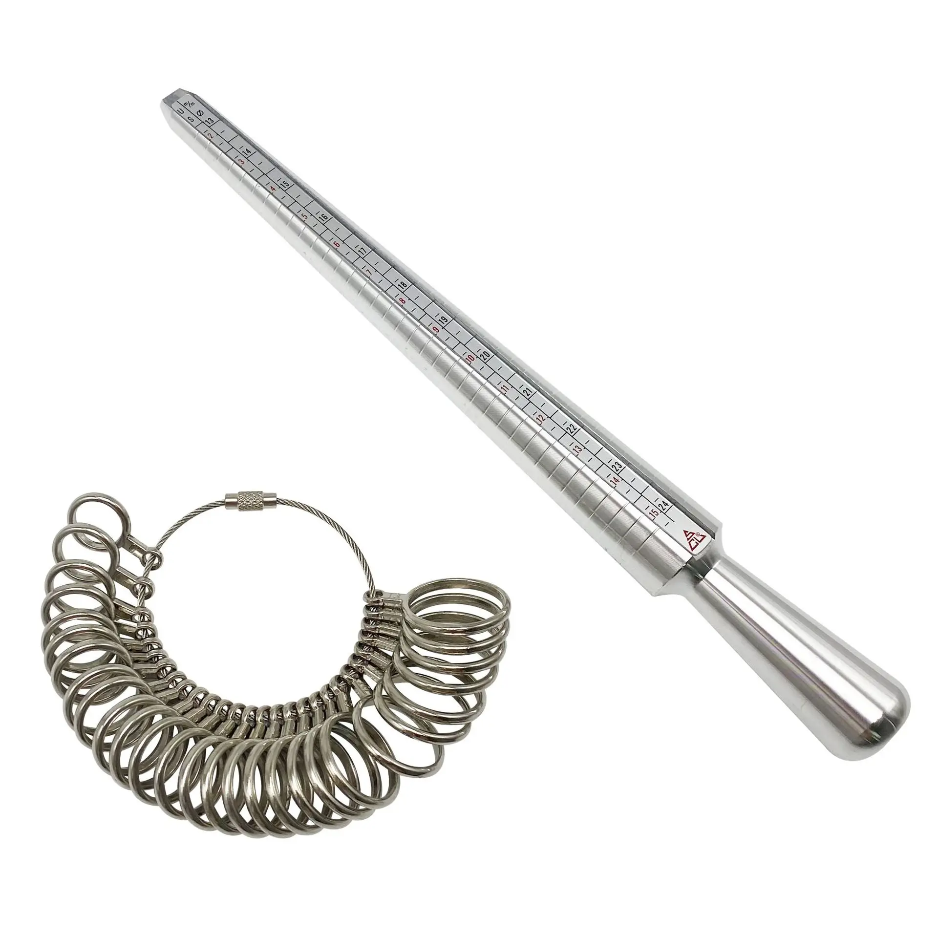 

Metal Ring Sizer Measuring Tool Set Gauge Mandrel Stick Finger Tool Jewelry Making Equipments Accessories