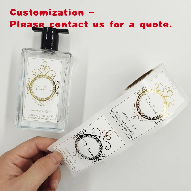 custom.New Style 3D Aluminum Embossed Metal Adhesive Sticker Cosmetic Perfume Bottles High Quality Custom Size Hot Selling