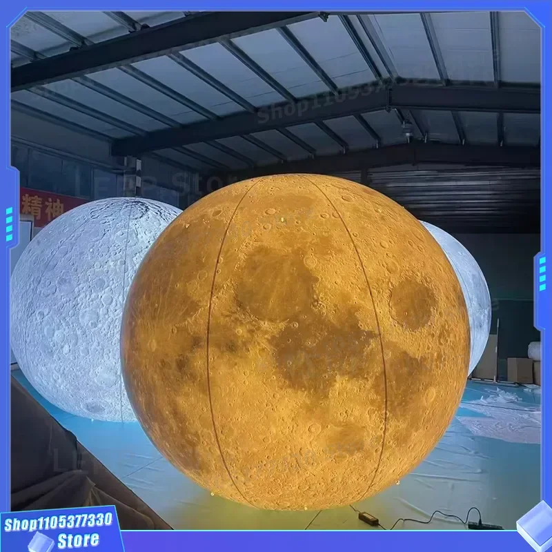Giant Inflatable Moon Ball LED Light UV Printing Large Earth Sphere Model Outdoor Advertising Decoration Blowing Planet Sun