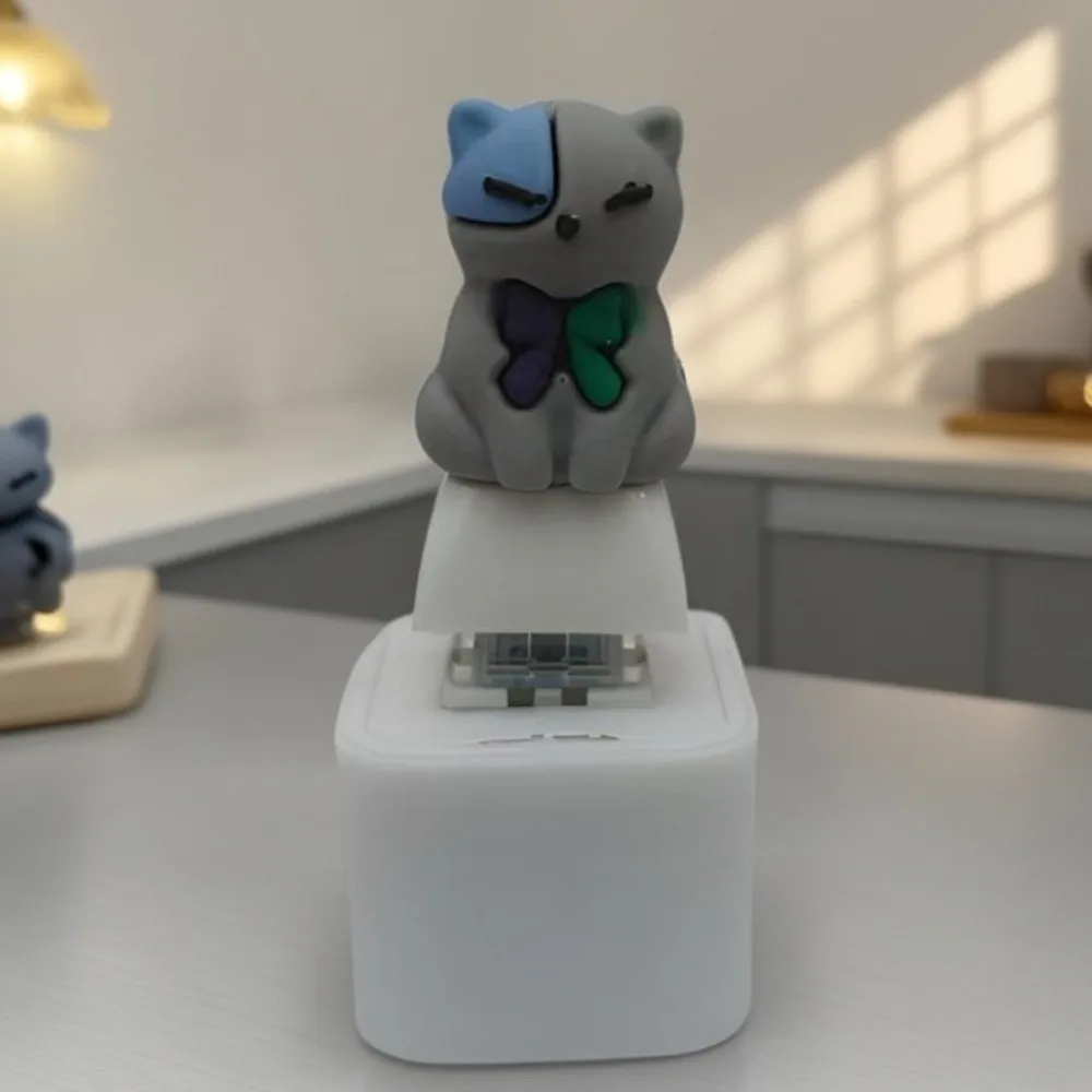 Rechargeable Animal Sound Light Fidget Keychain Simulation Cows Cats 3D Dogs Sheep Fidget Cartoon Voice Fidget Button Key Chain