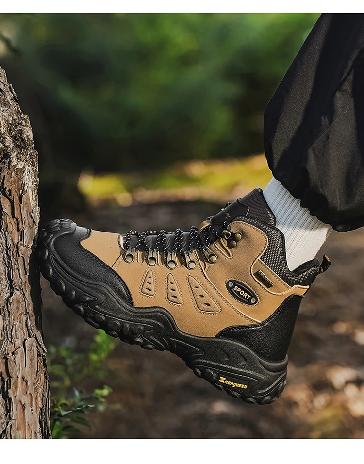 Modische, bequeme und vielseitige Herren-High-Top-Wanderstiefel in großen Größen, ideal für Outdoor-Aktivitäten, Bergsteigen und Reisen, als Geburtstagsgeschenk oder Weihnachtsgeschenk geeignet. – Detail 9