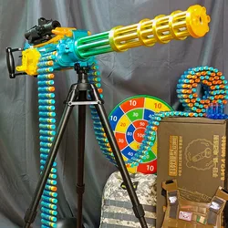 Gatling Continuous Soft Bullet Gun Automatic Gatling Machine Gun  Children's Electric Toy Gun For Boy Gift