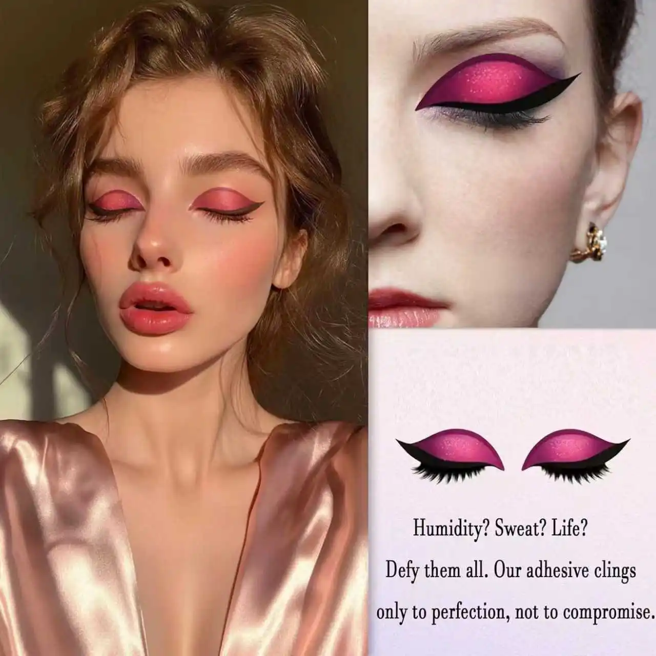 Naklejki na rzęsy i cienie do powiek Lazy Eye, nowe naklejki do cieni i rzęs, samoprzylepne naklejki 3w1 wielokrotnego użytku do szybkiego makijażu