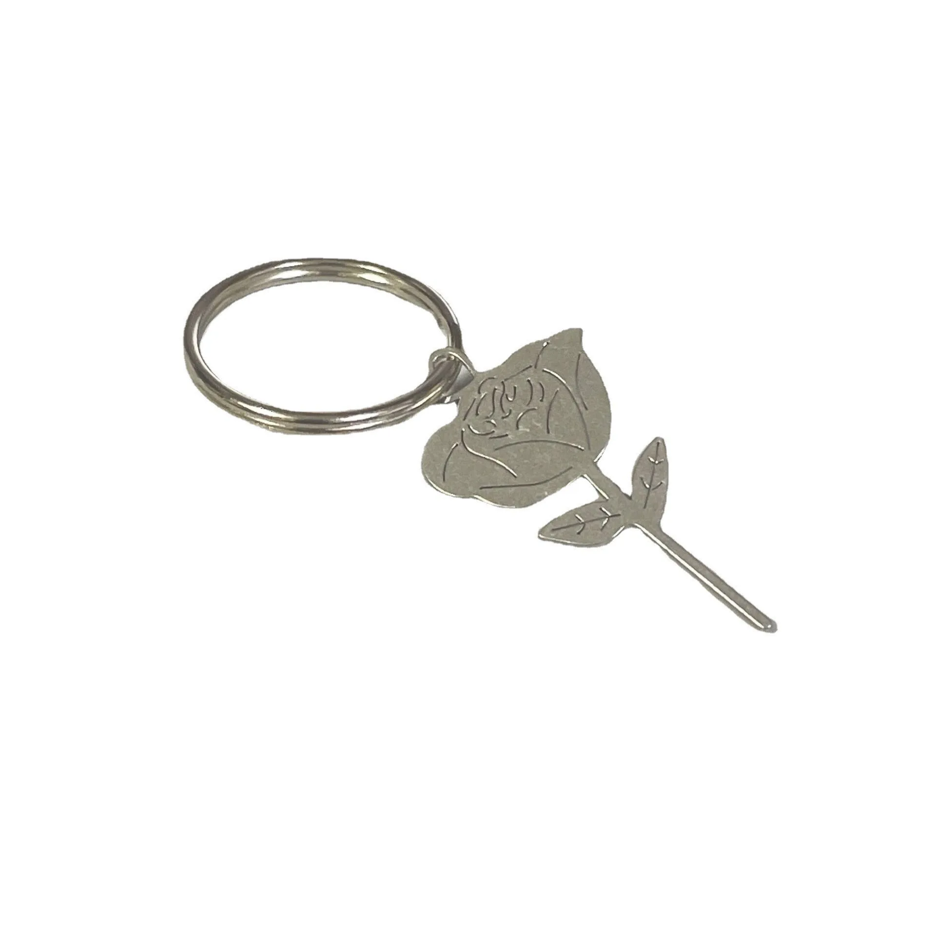 Silver Rose Shape Stainless Steel Needle Smartphone Sim Card Tray Removal Eject Pin Keychain Tool Universal Thimble Accessories