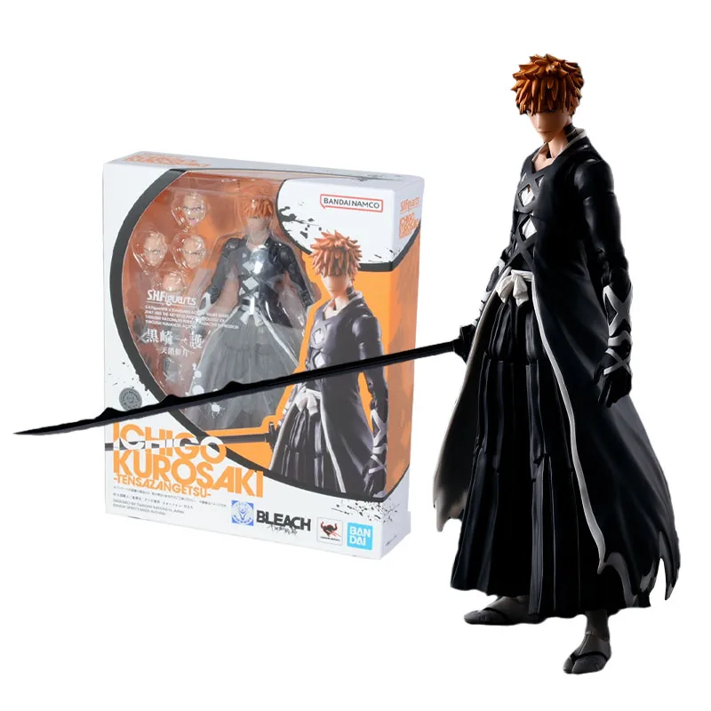 

Bandai Genuine Figure Bleach Model Kit Anime Figures SHF Ichigo Kurosaki Tensazangetsu Collection Model Action Figure Kids Gifts