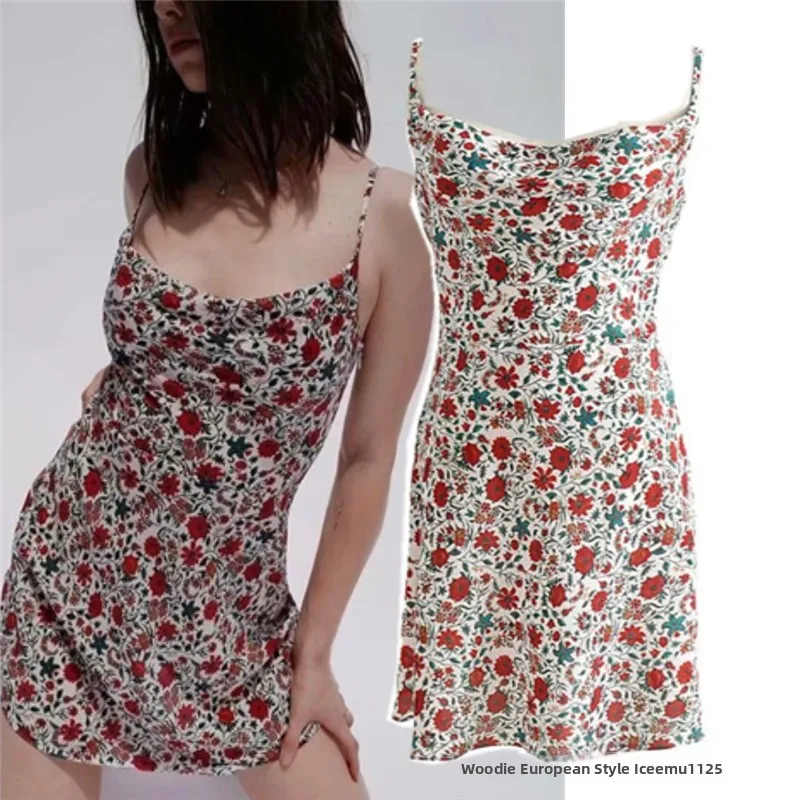 Summer New High Waist A-Line  Dr Floral Print Street Sle Beach Vaion ort Skirt Women's Clothing Casual Dres