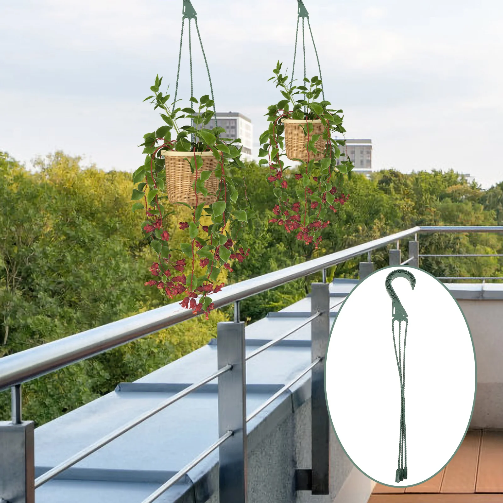 5 قطعة خطافات زهور معلقة عالية الجودة حرفية جيدة آمنة ومتينة ومناسبة للاستخدام الداخلي والخارجي والبستنة المريحة