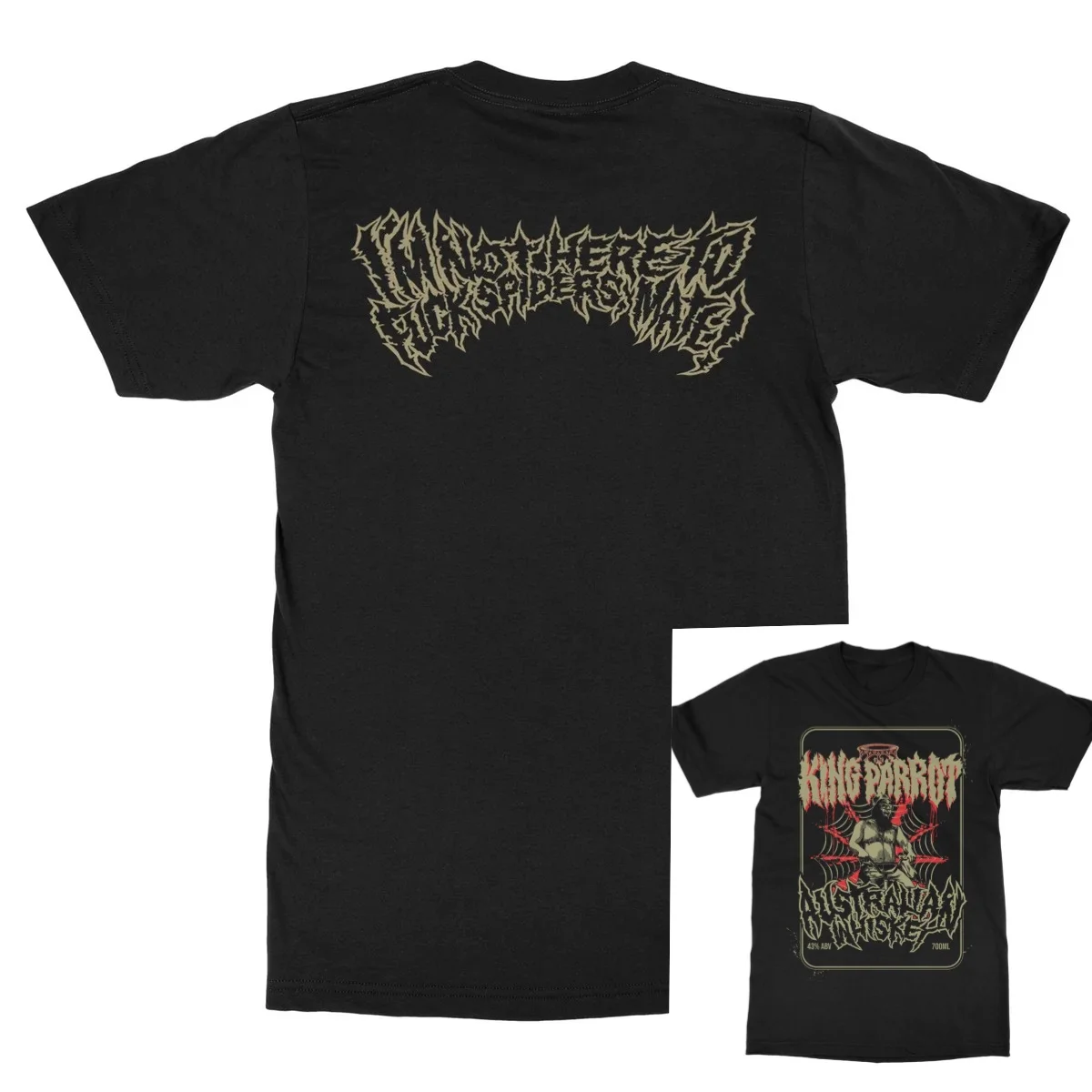 King Parrot Grindcore Metal Australian Themed Double Sided Graphic Print T Shirt Classic Band Merch Unisex T Shirt