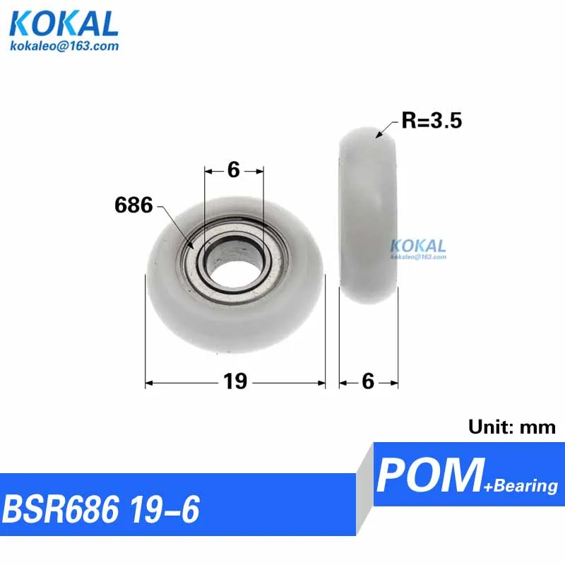 [R-ID6] Free Shipping 10PCS 626zz 696zz ball bearing Inner Diameter 6MM plastic coated roller wheel 22-35MM round wheel pulley