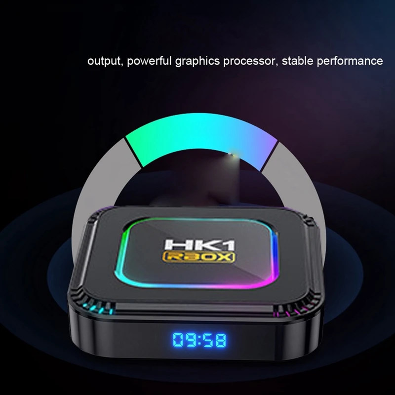 B04B-Smart TV Box Android 13 4+64G RK3528 8K HDR 10 RGB Light مع Wifi6 BT 5.0 Voice Media Player TV Box