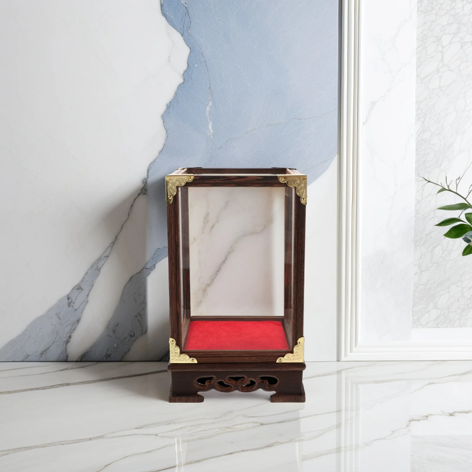 

Transparent Glass Display Case Clear Storage Box Protective Showcase for Buddha Statues Collections Collectibles Home