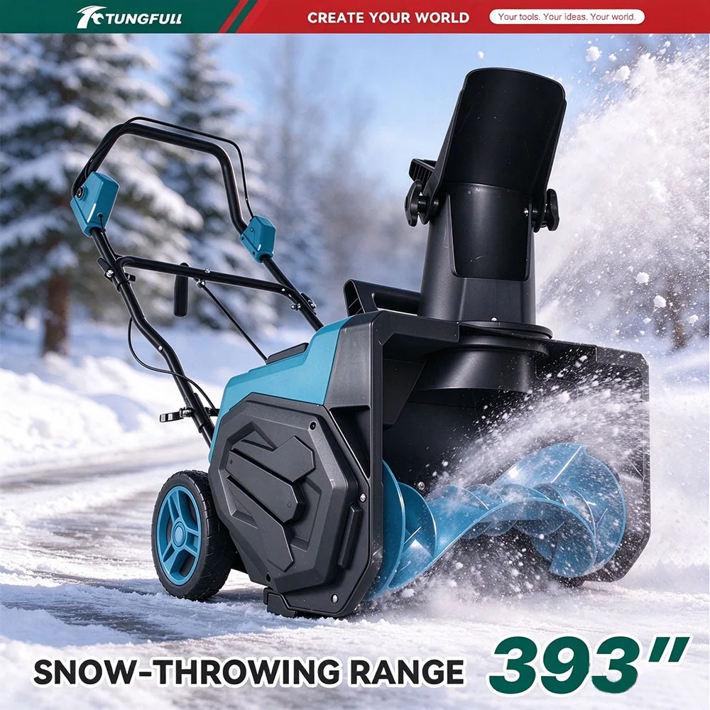 Hand-pushed Cordless Electric Snow Blower Snowplow Snow Sweeper Snow Shovel for Courtyard Street, Fit for Makita 4.5A Battery