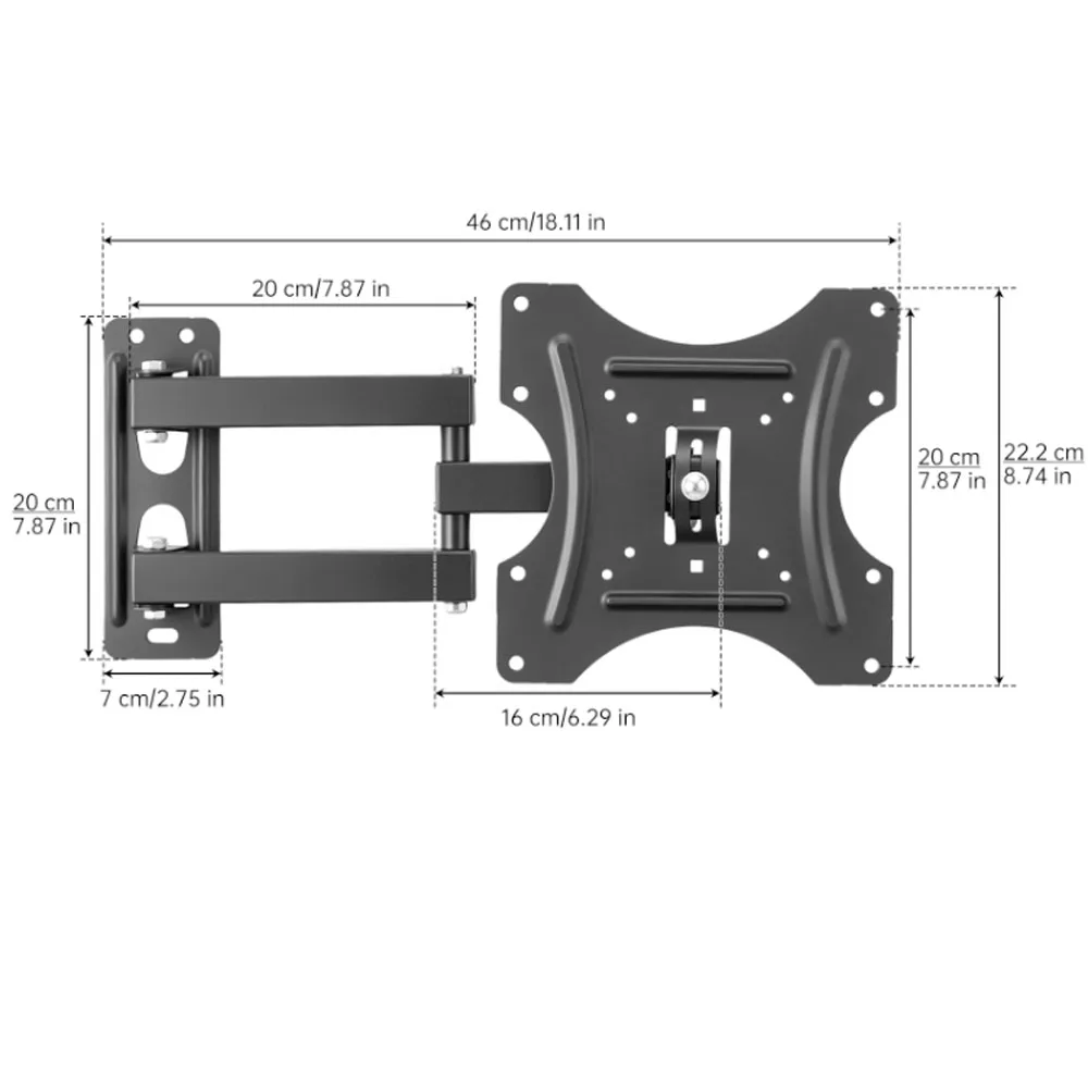 TV Wall Mount Bracket Flat Panel TV Frame Support 15 Degrees Tilt with Fader for 14 - 42 Inch  18KG LCD LED Monitor