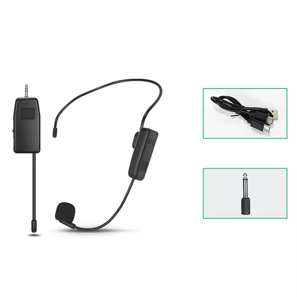 2.4G Wireless Microphones Dual Wireless Mic 2 Wireless Mics & 1 Receiver for Amplifier Voice Speaker Teaching Tours Guide