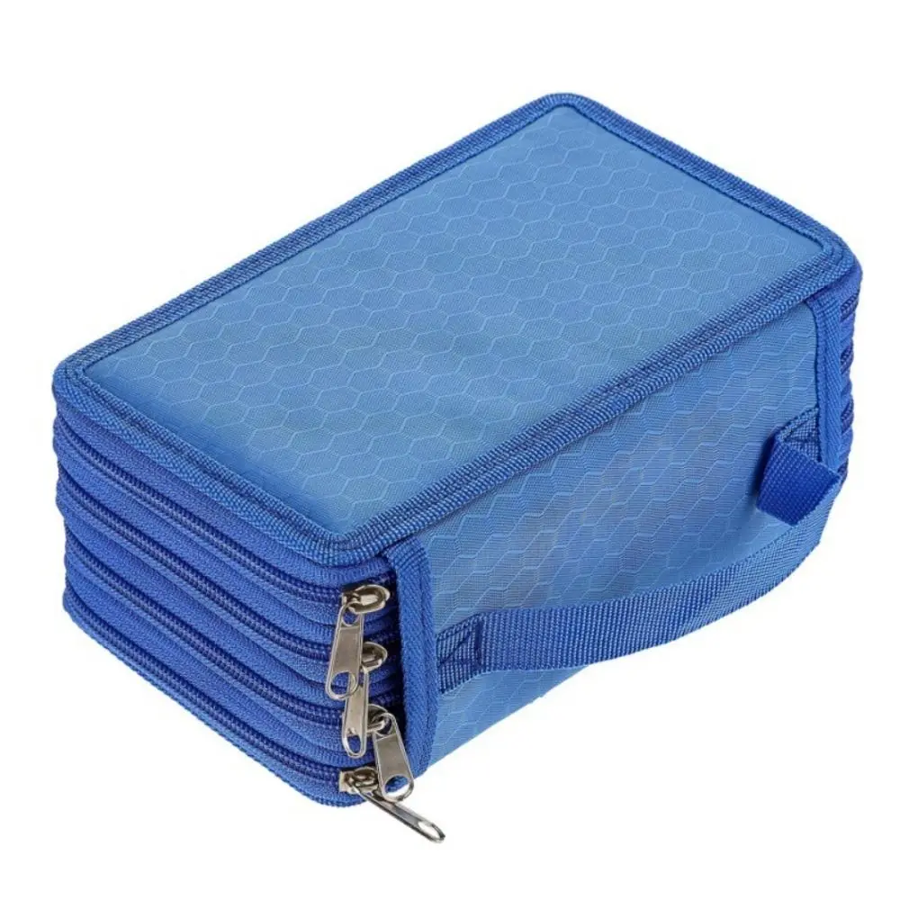 Large Capacity Oxford Cloth Pen Bag Waterproof 72-Hole Stationery Storage Bag Multi-layer Pencil Case School Office