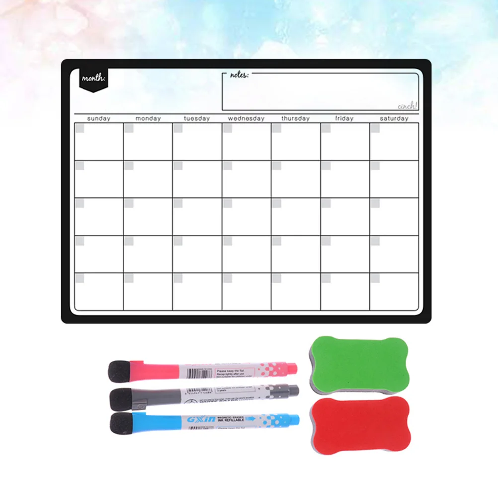 Erasable Magnetic Planner Schedule Sticker Message Board 8 Month Plan for Home Kitchen Family Organization with Accessories
