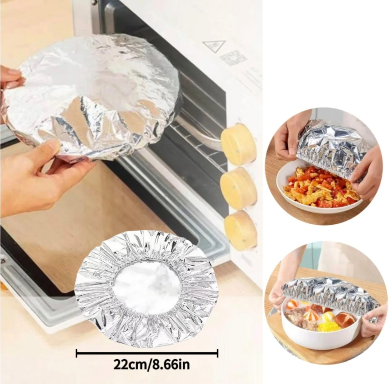 40pcs Reusable Aluminum Foil Bowl Cover Heat Insulation And Heat Preservation Food Grade Oven Takeaway Picnic Insulation Covers