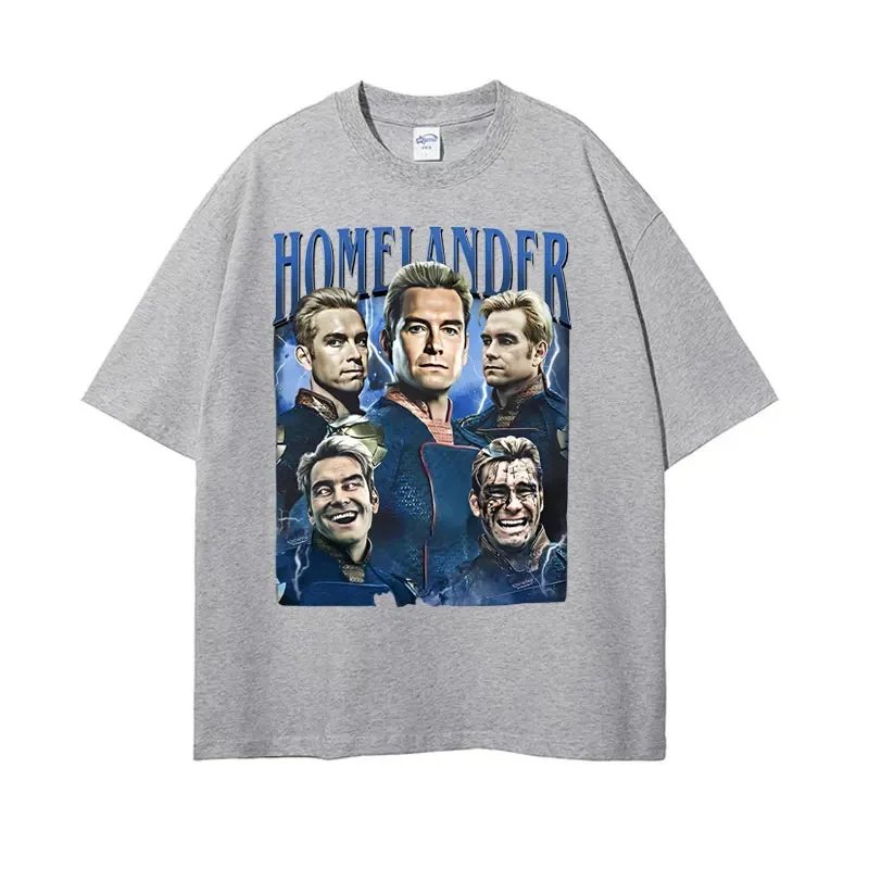 2025 نموذج جديد هوملاندر خمر الجرافيك تي شيرت ملابس للرجال Harajuku القوطية الكلاسيكية بلايز للجنسين عادية القطن المتضخم