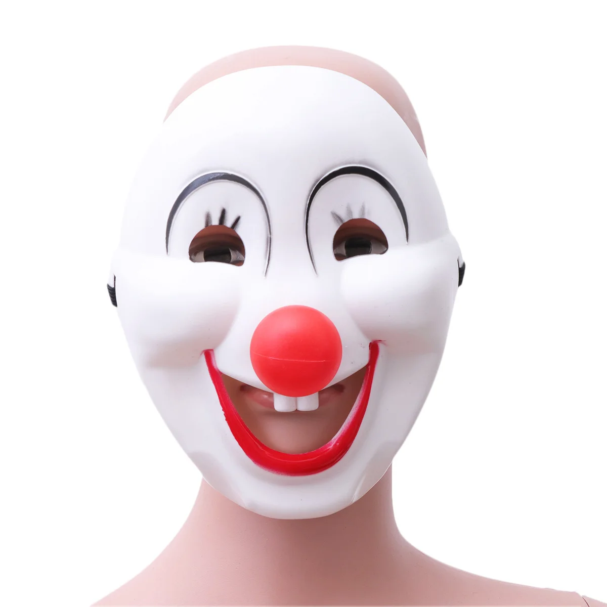 1pc Smiling Clown Mask Plastic Halloween Party Masquerade Costume Carnival Fun Accessory Durable Lightweight Face Mask For