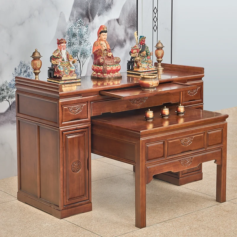 

Offering table Buddhist platform Household shrine Modern Chinese simple solid wood Buddhist shrine God of Wealth table
