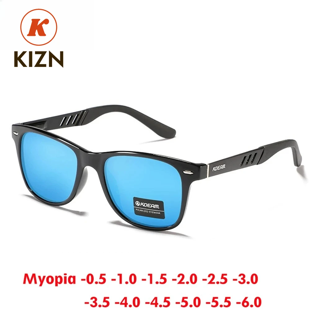 

KIZN Aluminum Magnesium Polarized Myopia Sunglasses Men Women Driving Prescription Glasses Outdoor Casual UV400 -0.50 to -6.00