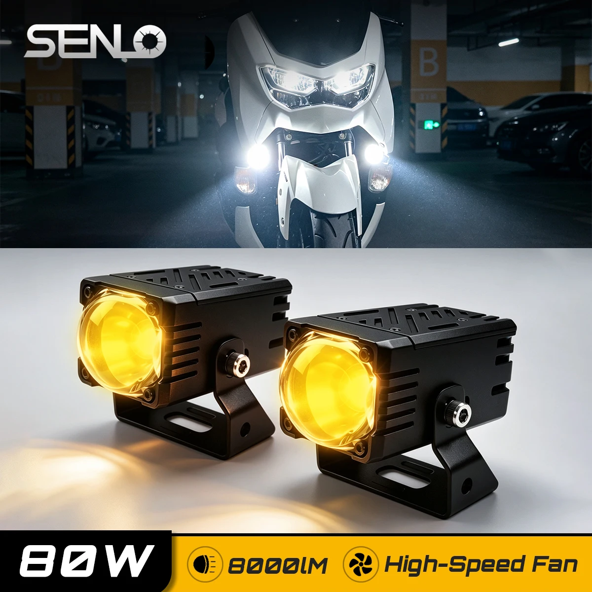 Senlo 2 pçs 1.6 Polegada bi led projetor faróis lentes para hella luzes led projetor 80w 80000lm diodo farol acessórios do carro