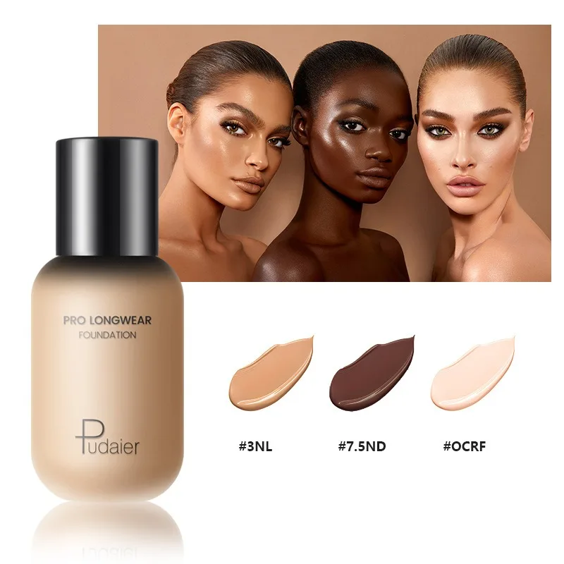 1PCS Natural Liquid Foundation คอนซีลเลอร์ฐานแต่งหน้า Moisturizing กันน้ํา Nude แต่งหน้าเนื้อผลิตภัณฑ์ความงาม