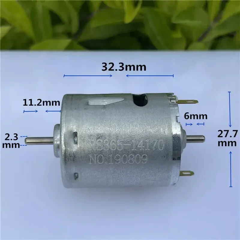 Micro RS-365SH-14170 Carbon Brush Motor Dual 2.3mm Shaft DC 12V~24V 10000rpm High Speed for Machine Sweeper