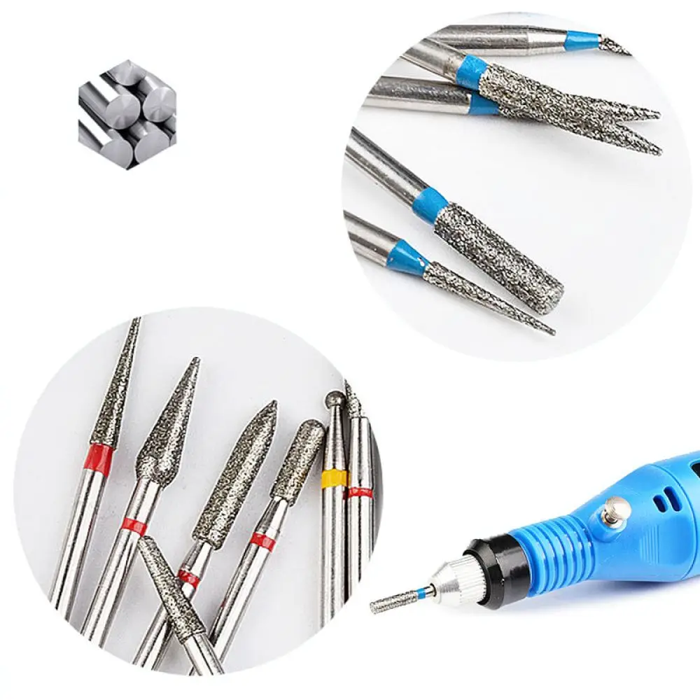 Nail Art Drill Bits Set For Manicure Pedicure Cuticle Removal Electric File Grinding Heads Salon Equipment Tools