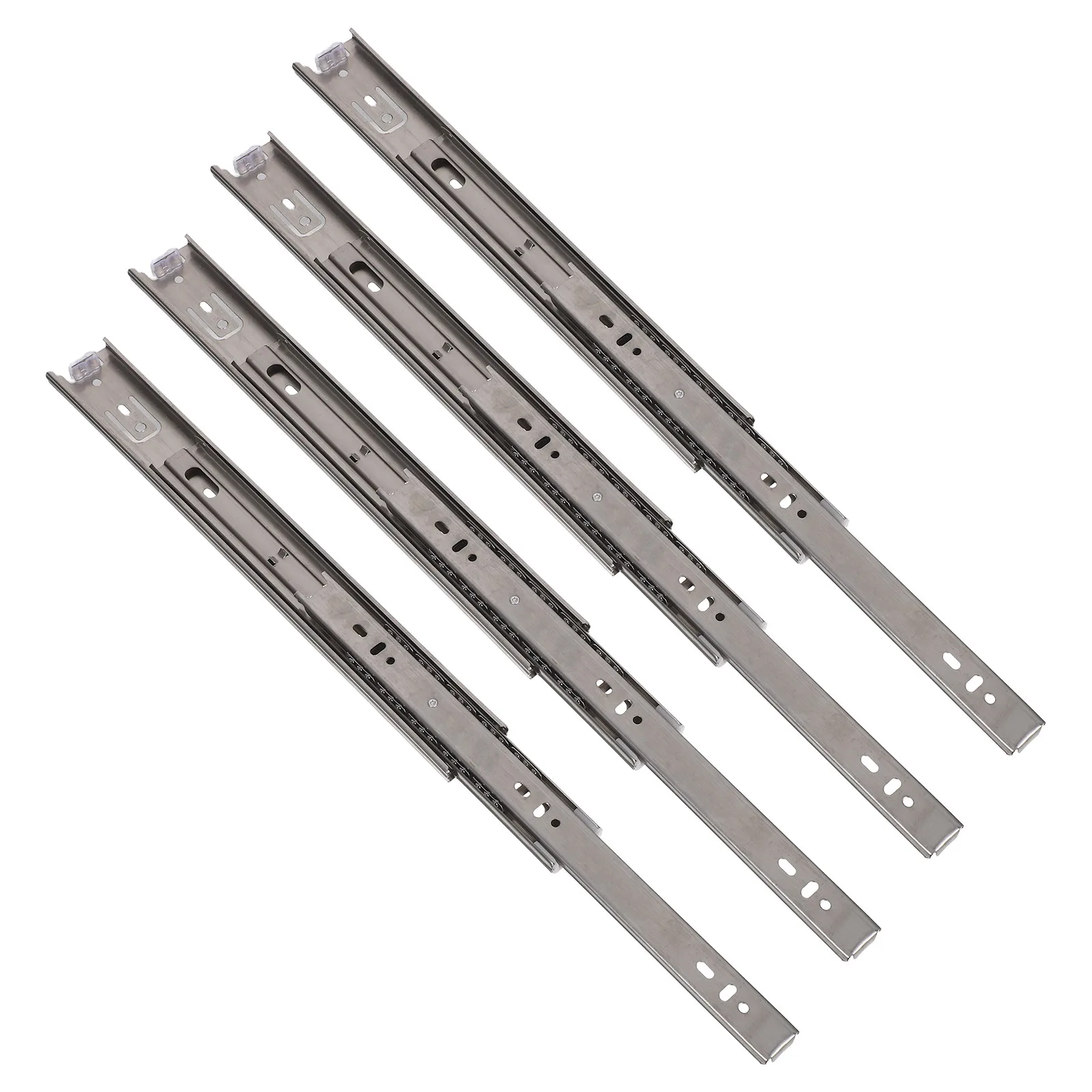 

4 Pcs 3-fold Drawer Slide Slides Center Track Glides Replacement Parts Sliders Side Mount