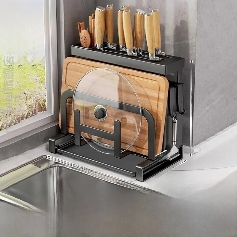 inteated-metal-knife-ra-kitchen-storage-elf-wall-mounted-chopstis-holder-pot-lid-cutting-board-organizer-kitchenware