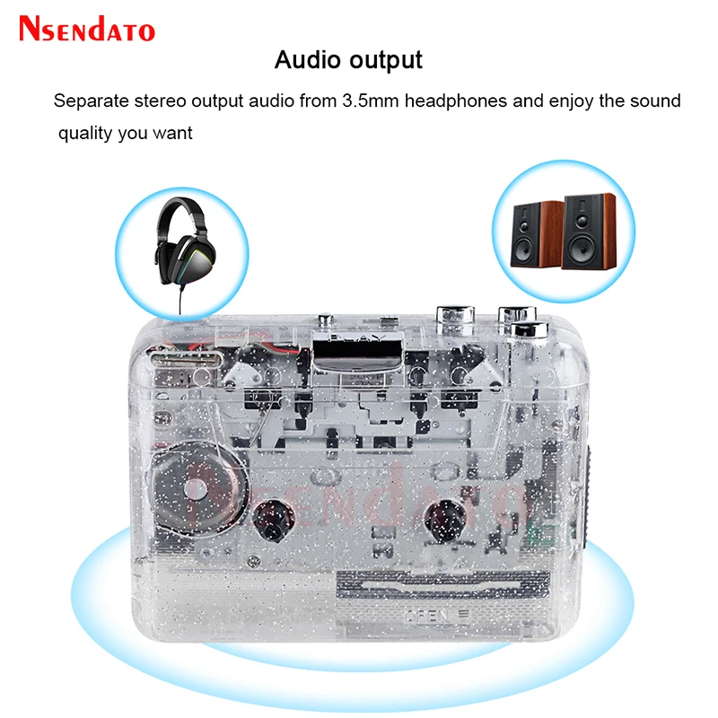 Stero Cassette Capture Radio To MP3 Converter Audio Player Portable Tape Recorder USB Cassette Player Save MP3 File to PC iPod