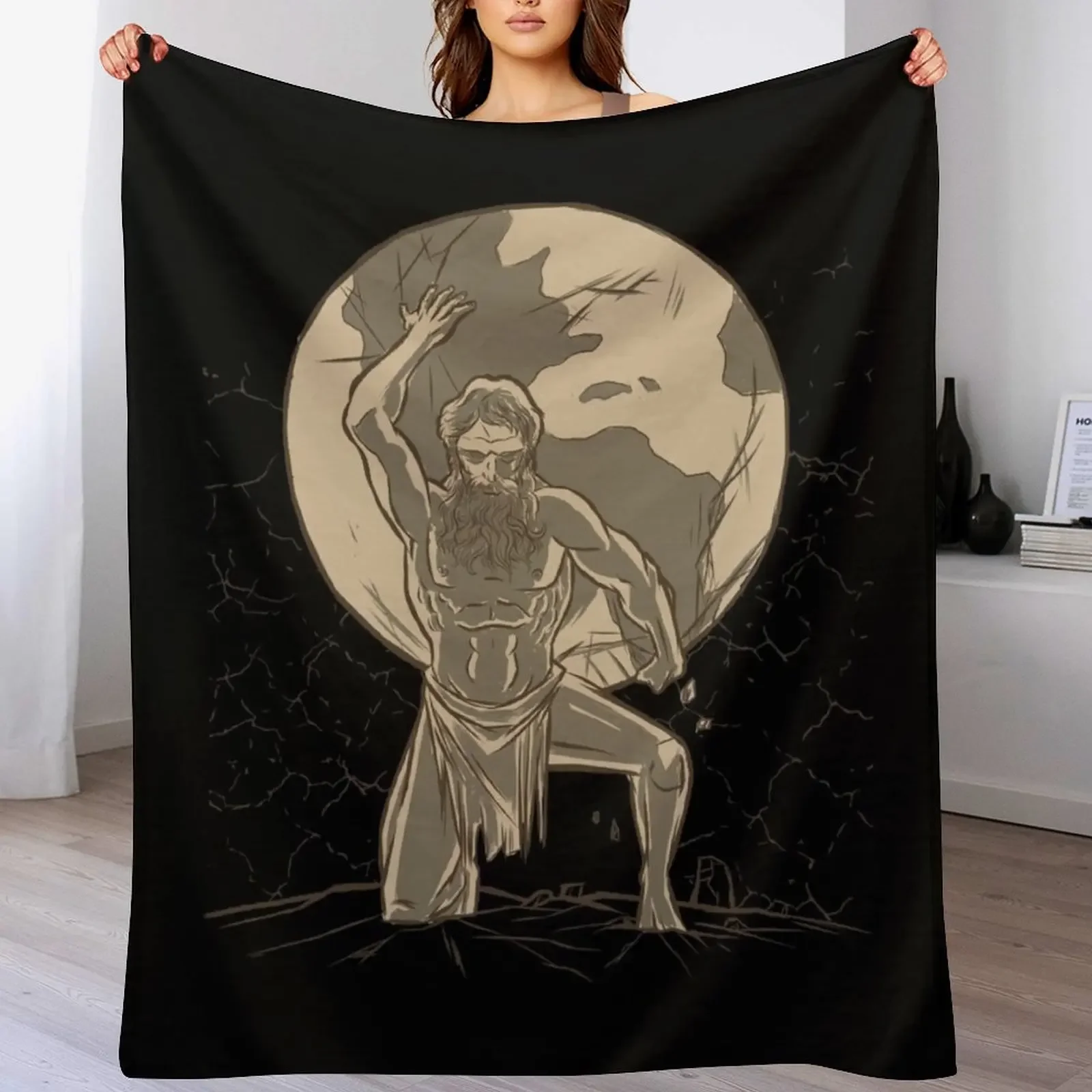 

Atlas Greek god. Throw Blanket Thin Winter beds sofa bed Plaid Blankets